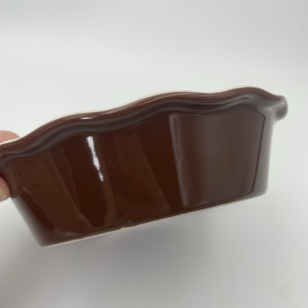 Ruffled Ceramic 6" Mini Pie Dish (Set of 3) Brown/Red Farmhouse Cottage Core - Picture 13 of 16